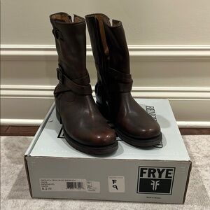 Frye Chocolate Leather Ankle Boots